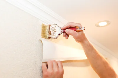 Pose de papier peint à Monnetay — revêtements muraux et toiles de verre